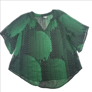 Worthington Emerald and Black Blouse Size 1X